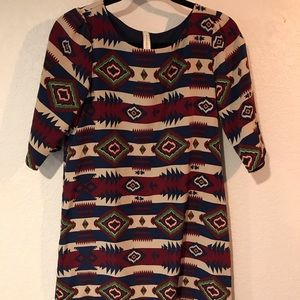 Aztec pattern women’s dress ( worn 1-2 times)